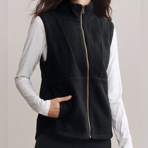 Rhone Women's Black Aloft Fleece Vest Full-Zip